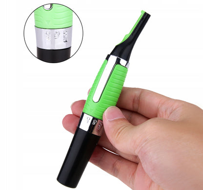 RETOO BeautyCare Ohr-, Nasen-, Augenbrauen- und Barttrimmer mit LED, Multifunktionaler Rasierer mit austauschbaren 2mm, 4mm, 6mm-Attachments, Präzisions-Edelstahlklingen, Kompakt & tragbar, AAA-Batteriebetrieben, rutschfester Griff für Komfort, LED-Licht
