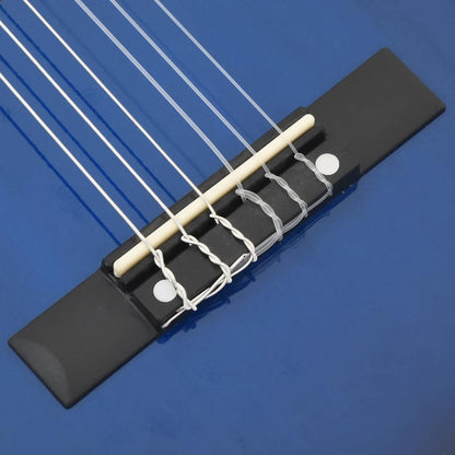 vidaXL Klassikgitarre für Anfänger Kinder Amateurmusiker Klassisch Gitarre Konzertgitarre Saiteninstrument Musikinstrument Blau 1/2 34"