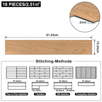 1pc Selbstklebende PVC-Bodenbelag Fliesen, Plastik, Abziehen und Anbringen, Rutschfeste Vinyl-Laminate-Fußböden für Küche Wohnzimmer Badezimmer