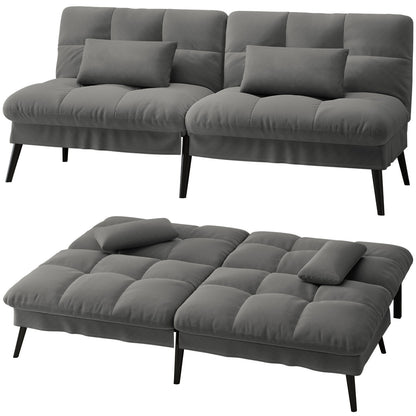 Sofa Schlafsofa mit Schlaffunktion, überzug Futon Klappsofa, Bettcouch, ecksofa, Couch Gästebett, 3-Sitzer Sofa, mit verstellbare Rückenlehne aus Stoff