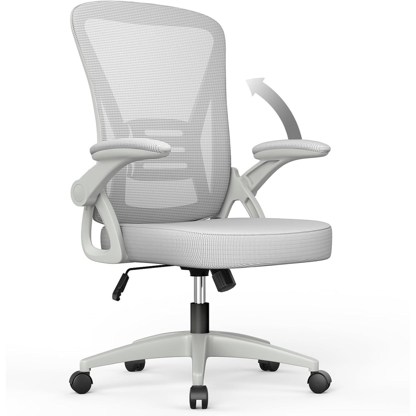 GartistGo Bürostuhl Ergonomischer Schreibtisch mit 90° Flip-up Armlehne Lendenwirbelstütze, höhenverstellbarer Stuhl, Executive Swivel Computer gepolsterte Sitzkissen für Haus/Büro