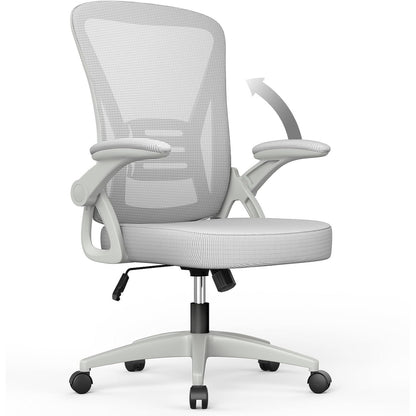 GartistGo Bürostuhl Ergonomischer Schreibtisch mit 90° Flip-up Armlehne Lendenwirbelstütze, höhenverstellbarer Stuhl, Executive Swivel Computer gepolsterte Sitzkissen für Haus/Büro