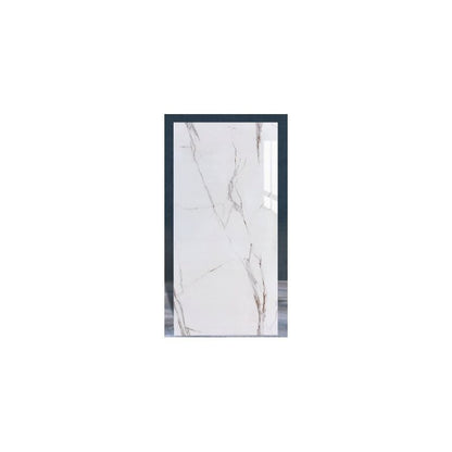 Selbstklebende PVC-Fliesen in Marmor-Optik, weiß, 10 Stück, 60×30 cm – starke, wasserdichte, glänzende Wandpaneele, schnelle Klebeharz-freie Installation, für Küche, Badezimmer, Flur, 1,8 m²