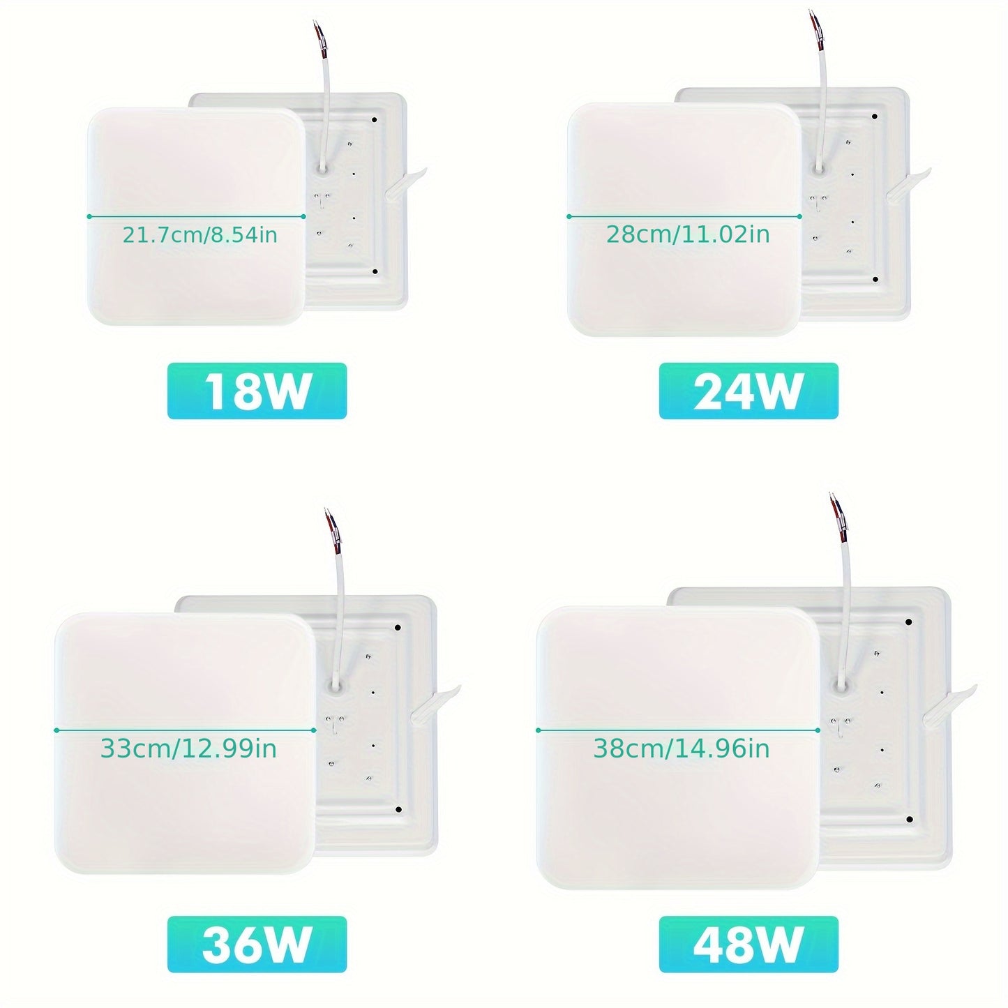 LED-Deckenleuchte quadratische Lampe 18W 24W 36W 48W Kaltweiß 6500k LED-Deckenlampe Innenbeleuchtung für Schlafzimmer Wohnzimmer Küche Heimdekoration AC220V-240V