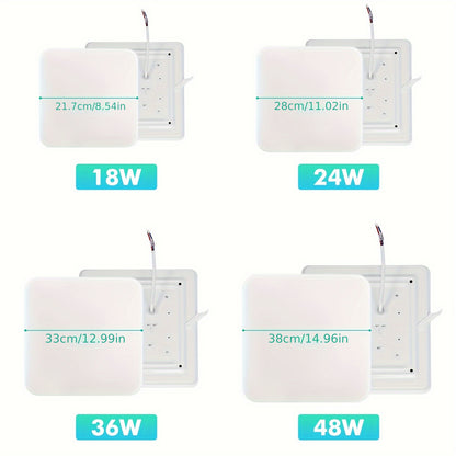 LED-Deckenleuchte quadratische Lampe 18W 24W 36W 48W Kaltweiß 6500k LED-Deckenlampe Innenbeleuchtung für Schlafzimmer Wohnzimmer Küche Heimdekoration AC220V-240V