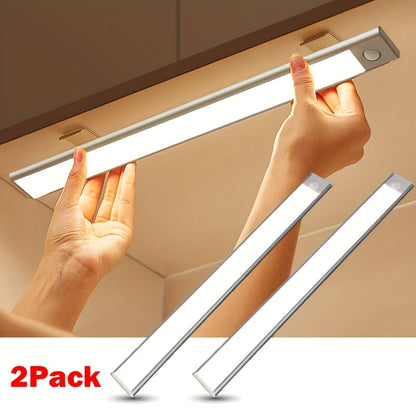 Setonr LED-Unterschrankleuchten mit Gehäuse aus Aluminiumlegierung, wiederaufladbare batteriebetriebene Bewegungsmelderleuchte für den Innenbereich, magnetische dimmbare Schrankleuchten, drahtlose Unterbaubeleuchtung für Küche, Treppen, Schlafzimmer, Wohn