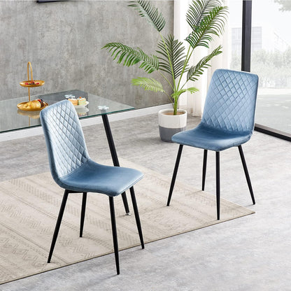 Esszimmerstühle LEXI im 2er Set, mit Samtbezug & Metallbeinen, Designerstuhl, in 9 Farben erhältlich