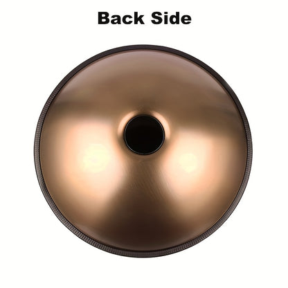 Handpan-Trommel 55,88 cm d-Moll Kurde, 440Hz 9 Noten Handtrommelnstrument, Hochwertige Stahlhandtrommel, Musikalisches Meditationsinstrument mit Trommlertasche, Staubschutzstoff, Schlägel, Ständer, Klangaufkleber für Anfänger - Handpan-Instrument Handpan-