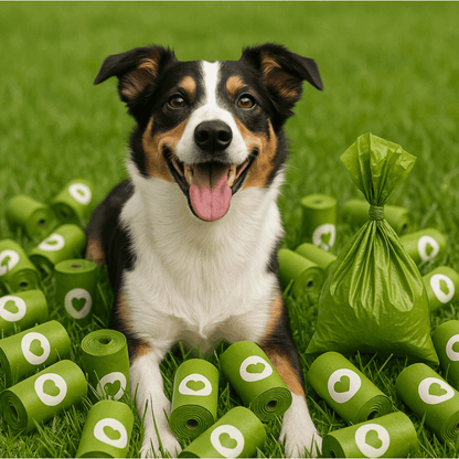 Verstärkte Hundekotbeutel mit Pfotenabdruck – Nicht Auslaufsicher und Geruchlos, Polyethylen, Ideal zum Reinigen von Hundekot | Lustiges Design | Anti-Leck-Material, Hundekotbeutel
