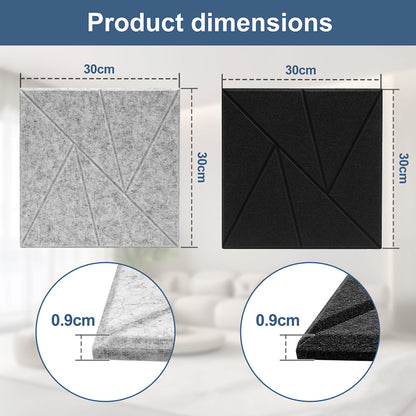 12/18 Stück Akustik Wandpaneele Isolierung Absorber Schallschutzplatten für Echo-Abschaltung Pads Schallschutz Lärmschutz Raummatte Schwarz/Grau Schallschutz Selbstklebendes Audio-Silikon Schallschutz Hexagon/Quadrat Selbstklebende Paneelen Blätter