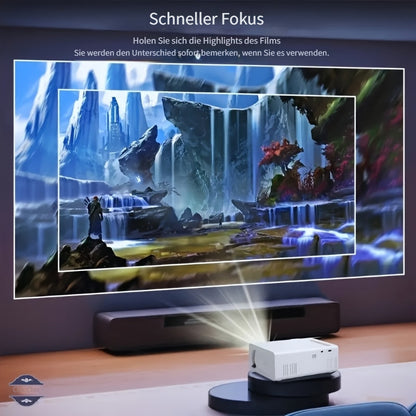 Kompakter HD Mini Projektor für Heimkino und Camping, 1080P unterstützt, 50 ANSI Lumen, USB-betrieben, tragbares Design mit LCD-Display, perfekt für den Innen- und Außenbereich