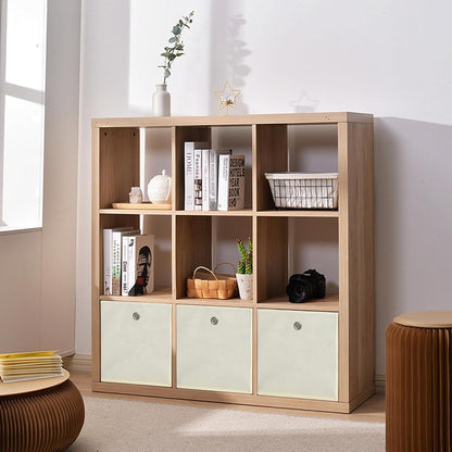 8er-Pack Aufbewahrungsboxen, Faltbox 32 x 32 x 32 cm, zusammenklappbarer Organizer, Stoffboxen, Würfel, Stoff-Faltbox mit Fingerloch für Regale oder Raumteiler