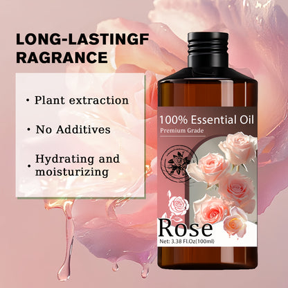 100 % reines ätherisches Rosenöl, geeignet für Haut-, Haar-, Nagel- & Badepflege – extrem gereinigtes feuchtigkeitsspendendes Öl mit langanhaltendem Rosenduft, Feuchtigkeitsspender bei Trockenheit, Massageöl für alle Hauttypen