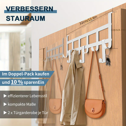 Türhaken aus Edelstahl – ein flexibler  langlebiger Kleiderbügel für die Tür hinter der Tür – multifunktionaler Haken, platzsparender Türhaken für die gesamte Wohnung