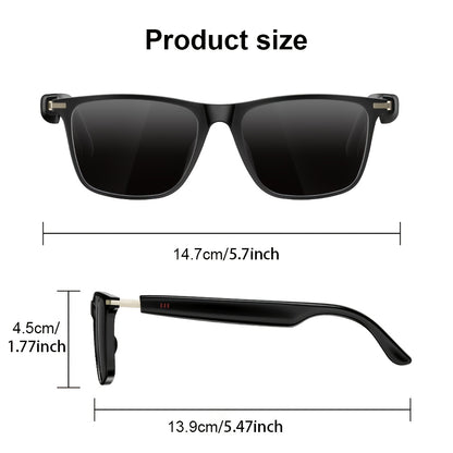Multifunktionale intelligente Audio-Brille mit eingebauter Soundwellen-Technologie, Liniensprecher, unterstützt kabelloses Anrufen, Annehmen von Anrufen, Ablehnen von Anrufen, Musik hören mit Brille, Foto-Steuerung, 85mAh*2 großer Akku, lange Akkulaufzeit
