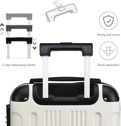 55x35x20cm Boarding-Koffer Hartschale ABS Reisetrolley Kabinengepäck Handgepäckkoffer Handgepäck 33L Black Friday Thanksgiving Day Weihnachtsgeschenk