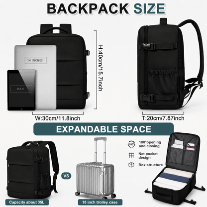 Neuer Ryanair Rucksack/Handtasche mit den Maßen 40 x 30 x 20 cm, geeignet für Ryanair/Easyjet Flüge. Ideal für Reisen, Geschäftsreisen oder den täglichen Gebrauch. Verfügt über verstellbare Schultergurte, eine 180°-Öffnung, einen Reißverschluss, ein Schuh