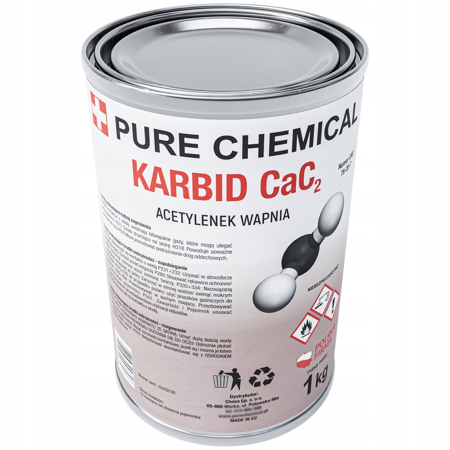 Kohlenstoffkarbid Granulat 1kg, Hochreine 99.9%, Metallkannen