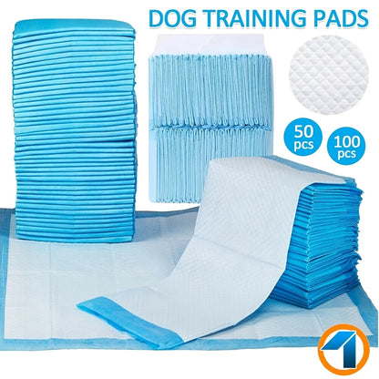 Basic Hunde- und Welpen Trainingspads, Welpenwindeln, auslaufsicheres 5-Lagen-Design, schnelltrocknende Oberfläche, reguläre Größe (10-100 Stück), blau