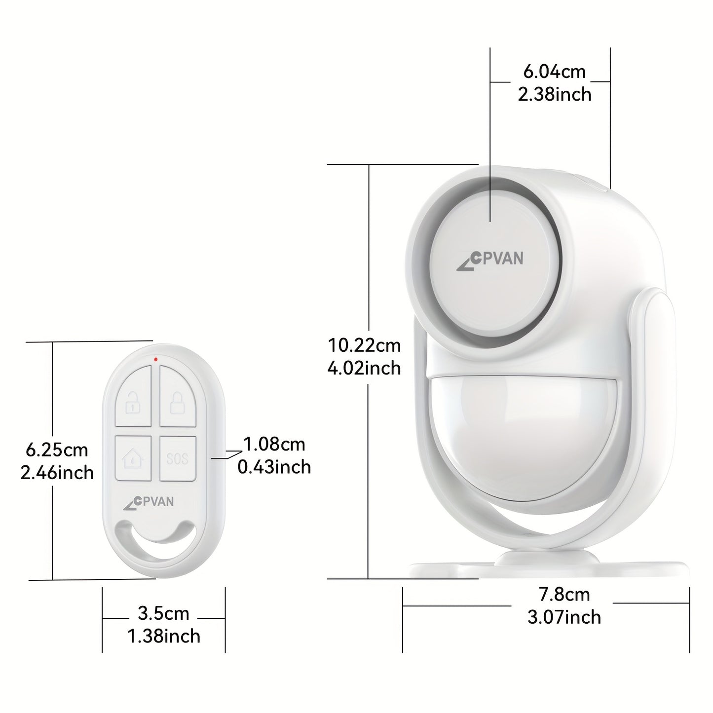 Bewegungsmelder-Alarmsystem mit Fernbedienung & Sirene – 125 dB laute Diebstahlsicherung geeignet für Zuhause, Wohnmobil, Garage, Auto, Büro, Wohnung – Tür-/Wandmontiertes Alarm-Panel (keine Verkabelung erforderlich)