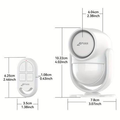 Bewegungsmelder-Alarmsystem mit Fernbedienung & Sirene – 125 dB laute Diebstahlsicherung geeignet für Zuhause, Wohnmobil, Garage, Auto, Büro, Wohnung – Tür-/Wandmontiertes Alarm-Panel (keine Verkabelung erforderlich)