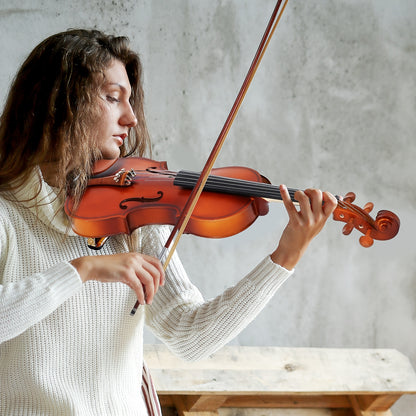 Handgefertigte 4/4 Größe Akustikgeige für Erwachsene, Anfänger & Profis – Professionelle Geige, erschwingliches  langlebiges Instrument, ideales Geschenk für Schüler & Musiker – Klassische Geige für Übung, Auftritte & Orchester
