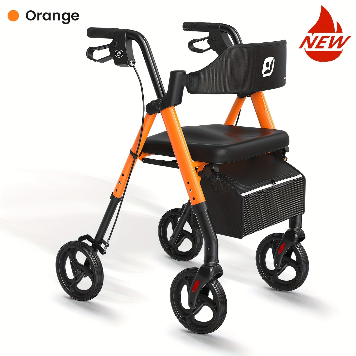 Geschenke für Senioren, faltbarer Aluminium-Rollator, 20,32 cm Geländeräder, ergonomischer Sitz & Rückenlehne, doppelt höhenverstellbar, 136,08 kg Tragkraft