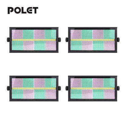 POLET 200W LEDRGBW 4-in-1 8+8 Partition Stroboskoplicht Weiß 8000K DMX512 Superhell DJ-Wash Hochzeit Bar Stroboskop Bühnenbeleuchtungseffekte Party  Show