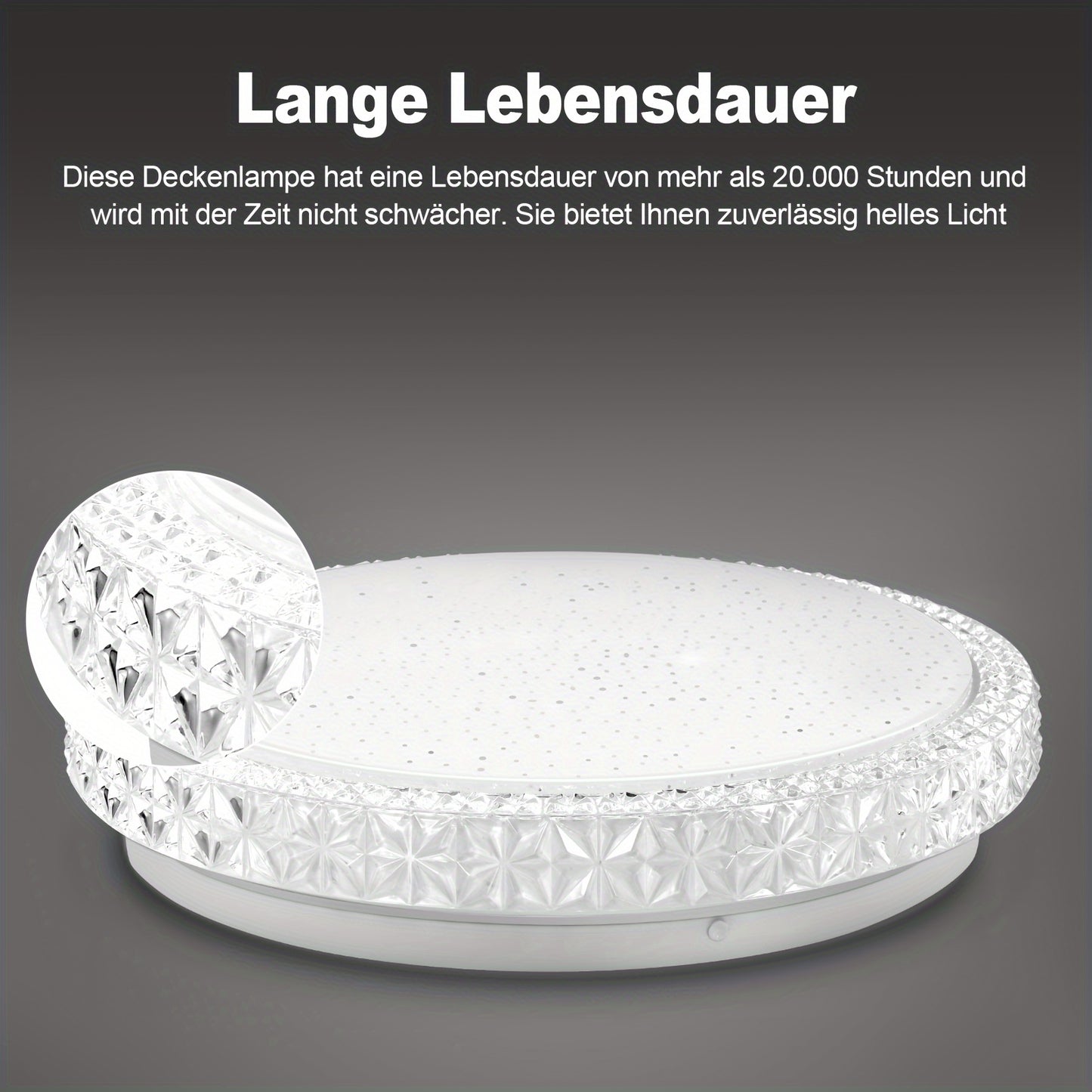 18W 24W 36W 48W Moderne LED Deckenleuchte, 6500K Tageslichtweiß, Metall-Flächenmontage mit Acrylschirm, polierter Abschluss, Schaltersteuerung, fest verdrahtet für Küche, Treppenhaus, Schlafzimmer