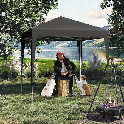 1 Stk. Pavillon, Klapppavillon, 2 x 2 Meter mit 4 Seitenwänden, Partyzelt, Strandmarkise, Outdoor Garten Pergola, UV-Schutz 50+, Höhenverstellbar, mit Tragetasche, Einfach zu verstauen und zu transportieren, Robuste Struktur, Geeignet für verschiedene Anl