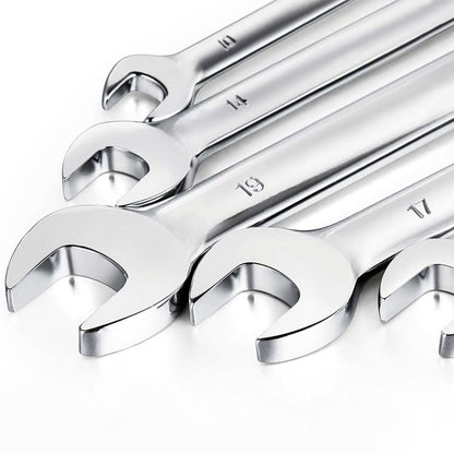 Set von Flach-Socket-Schlüsseln Retoo Handytools, 14 Elemente, Stahlschlüssel, Größen 8Mm 9Mm 10Mm 11Mm 12Mm 13Mm 14Mm 15Mm 16Mm 17Mm 19Mm 21Mm 22Mm 24Mm, Flache und Socket-Schlüssel in einem, Doppelseitige Hand-Schlüssel, Werkstattwerkzeuge, Schlüssel fü