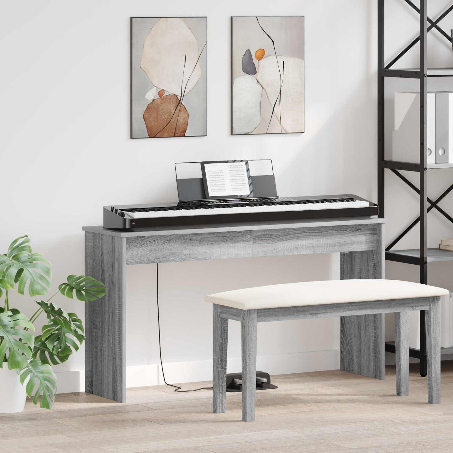 vidaXL Klavierständer Holzständer Musikständer Musikalisches Zubehör Instrumentenhalter Keyboard Möbel Studio Ständer Übungsständer Indoor Musiker Ständer Synthesizer Ständer