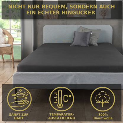 Spannbettlaken 100% Baumwolle, in verschiedenen Perfekte Passform, 100% Jersey Baumwolle, Spannbetttuch, Bettbezug Bettlaken
