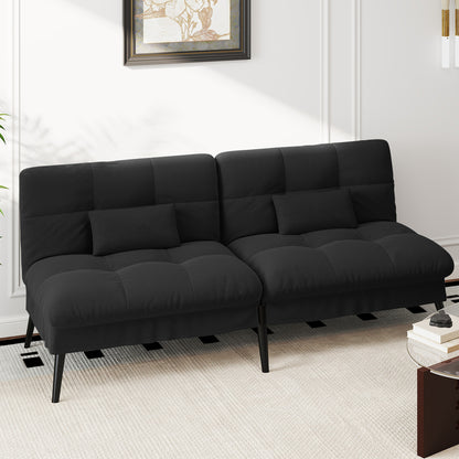 Sofa Schlafsofa mit Schlaffunktion, überzug Futon Klappsofa, Bettcouch, ecksofa, Couch Gästebett, 3-Sitzer Sofa, mit verstellbare Rückenlehne aus Stoff