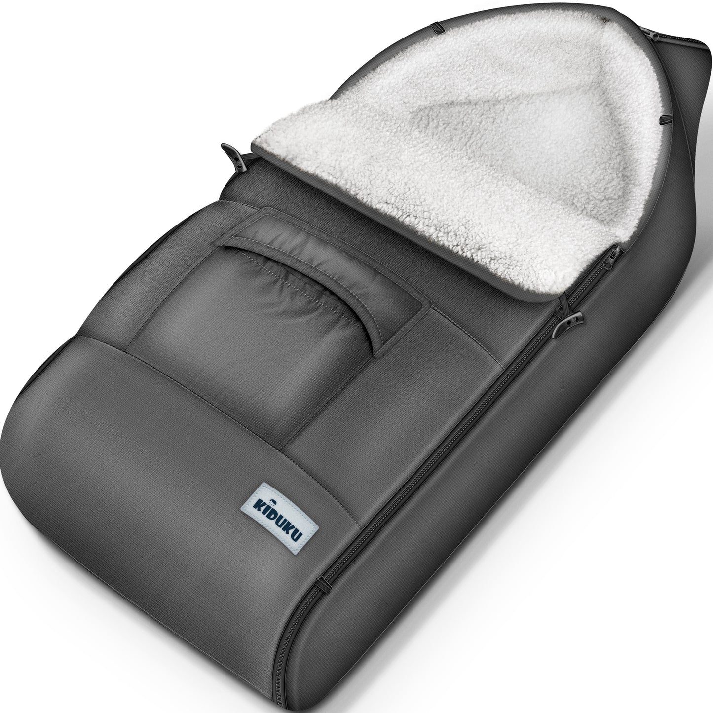KIDUKU® Winterfußsack für Kinderwagen Buggy Jogger - Babyfußsack waschbar | Fußsack Babyschale Winterfußwärmer mit Reißverschluss & Tasche