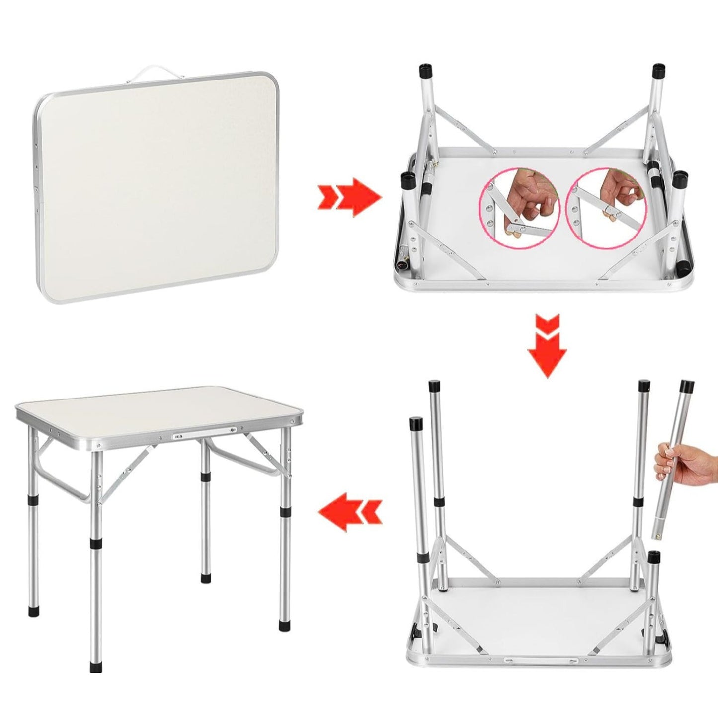60 cm faltbarer Campingtisch faltbarh, tragbarer faltbarer Picknicktisch Gartentisch klappbar Outdoor Tisch Picknicktisch Klapptisch Camping Tisch faltbar Garten Festival Tisch Mobiler Gartentisch, Arbeitstisch, 2 Höhen 26 cm/50 cm, Tischplattengröße: 60