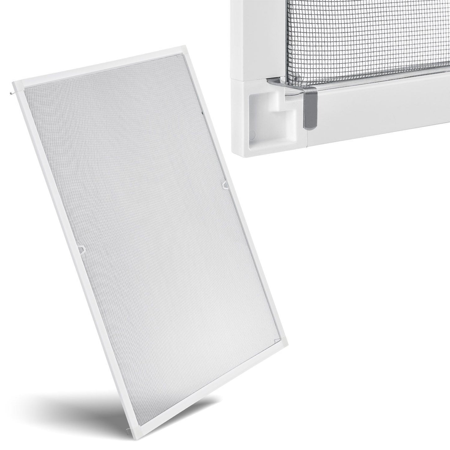 Fliegengitter für Fenster mit Alu Rahmen Montage ohne Bohren zum Einhängen Insektenschutz Mückenschutz Fliegenschutzgitter