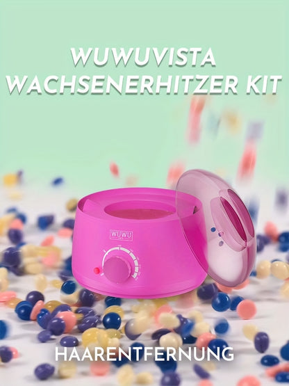 Wachs-Set 19-teilig | Muttertagsgeschenke, WUWUVISTA Haarentfernung Hartwachs-Set Geschenke für Frauen/Männer/Teenager/Ehefrau/Freunde für Gesicht/Brazilian/Whole Body/Bikini/Geschmeidige Haut mit Wachserwärmer & Wachspartikeln