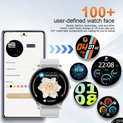 GWENLAND 2025 Smartwatch - 1.132.08cm Großes Display, 100+ Sportmodi, Sitzungs-Erinnerung, Remote-Foto, Musiksteuerung, Kabelloses Anrufen, Fitness-Tracker, Akkulaufzeit, Für Fitness-Enthusiasten, Hochwertige Bauweise, Modernes Wearable, Aktivitätsüberwac