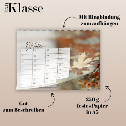 Geburtstagskalender undatiert Geburtstagsplaner Wandkalender A5 immerwährend Jahresunabhängig Kalender Geburtstagsübersicht zum Aufhängen Beige Boho Design Natur
