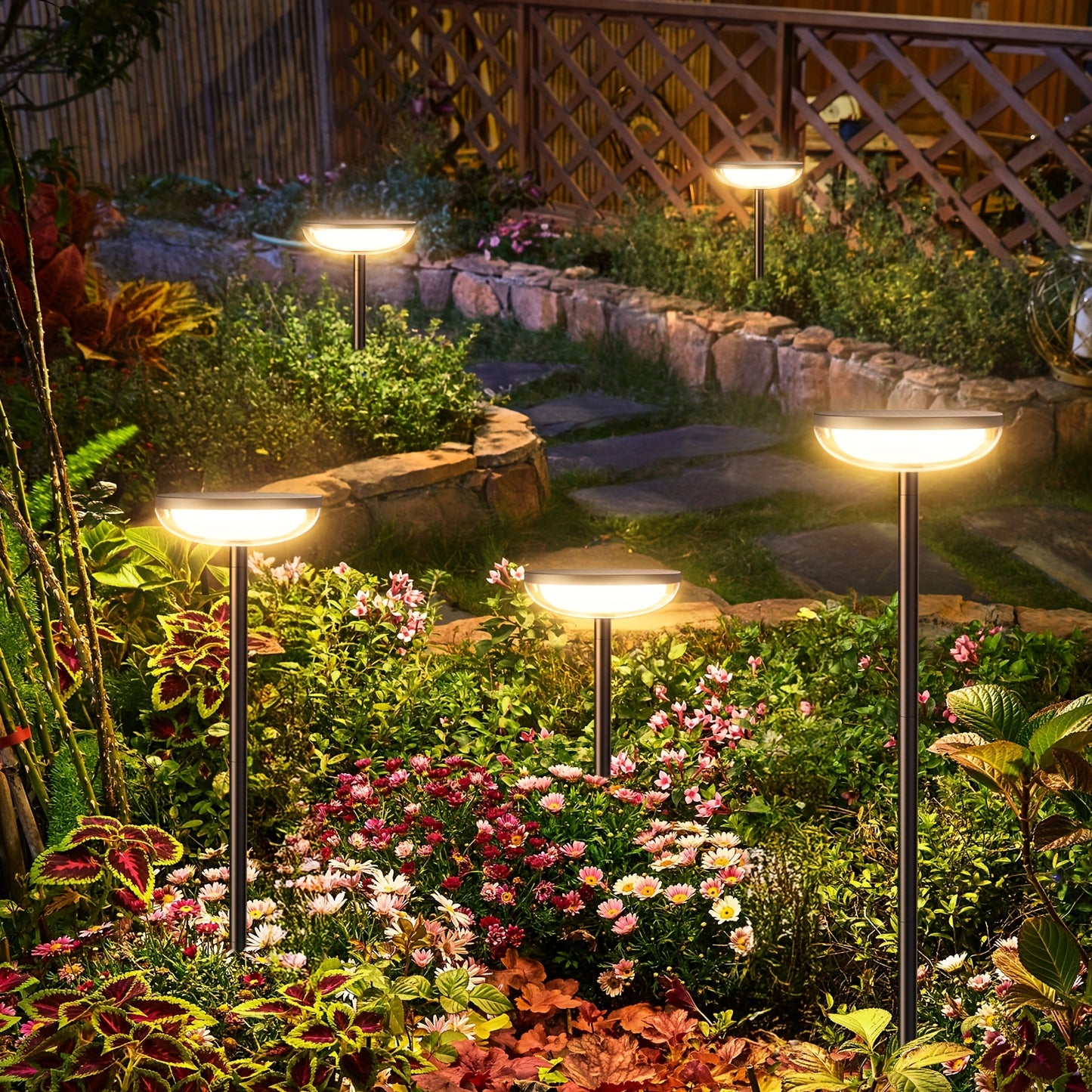 4/6/ Pack Solar Gartenleuchten, 40LM Helle Solarleuchten für Draußen, Bis zu 14 Std, 78,74 cm Hohe Solar Wegeleuchten IPX5, Automatisches Ein/Aus für Garten, Terrasse, Weg, Rasen