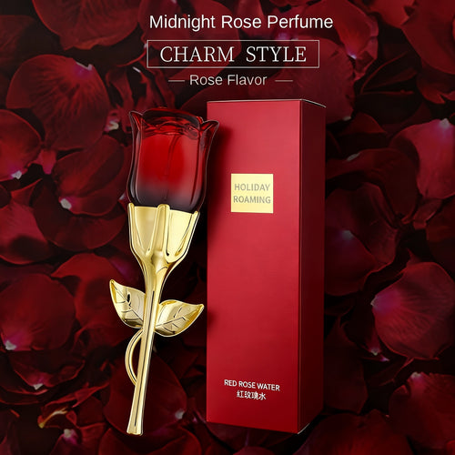Midnight Rose | Damenparfüm - Bezauberndes blumiges Aroma, langanhaltender Duft - Stilvolle goldene Flasche präsentiert in einer roten Rosen Geschenkbox, ideales Geschenk für Valentinstag & Abendfeiern, Valentinstagsduft | Premium Parfüm