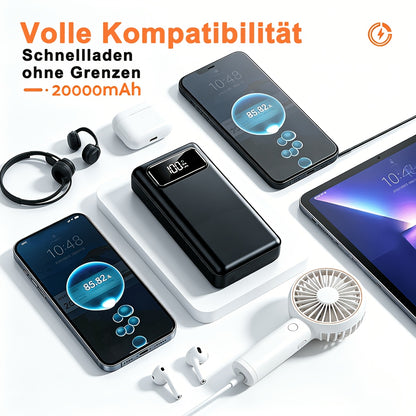 Powerbank mit 20000mAh großer Kapazität  22,5W Schnellladung, 5 Ausgänge (USB/Micro/Typ-C), kompatibel mit Mobiltelefonen, Tablets  anderen elektronischen Geräten, eingebauter sicherer  stabiler Li-Polymer-Akku, leichtes & tragbares Design mit LED-Lichter