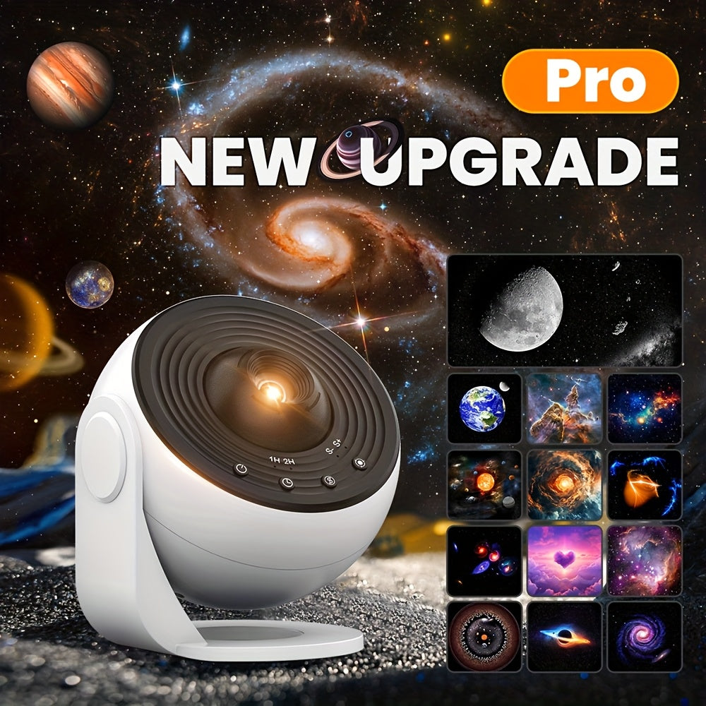 2025 Neues Modell 4K HD Erdprojektor PRO – Moderne Galaxie- & Globus-Projektorlampe mit 13 Filmkarten, Steckdosen-Tischlampe geeignet für Heimkino, Zimmer, Astronomieunterricht, Weltraum-Themen-Ambiente