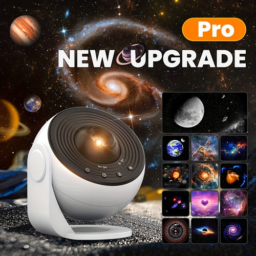 2025 Neues Modell 4K HD Erdprojektor PRO – Moderne Galaxie- & Globus-Projektorlampe mit 13 Filmkarten, Steckdosen-Tischlampe geeignet für Heimkino, Zimmer, Astronomieunterricht, Weltraum-Themen-Ambiente