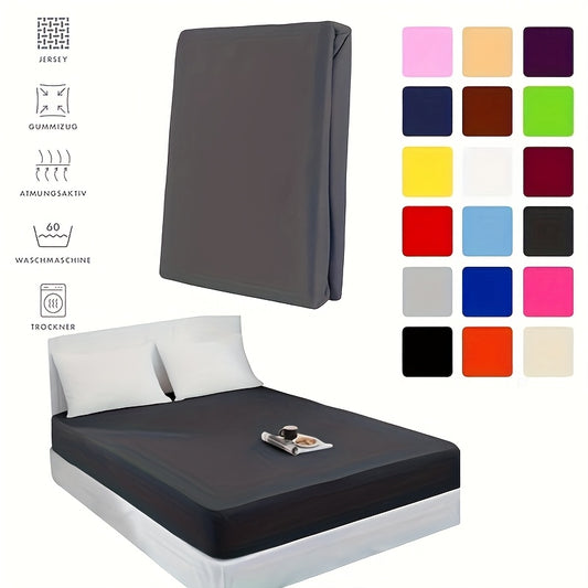 1 Stk. 100 % Baumwoll--Spannbetttuch, 130 g/m² reines Baumwoll-Spannbetttuch mit 30 cm Kissenauflage, hypoallergen, atmungsaktiv, geeignet für Schlafzimmer, Wohnheime  Gästezimmer, maschinenwaschbare Bettwäsche mit elastischen Ecken