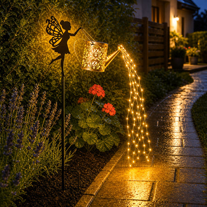 1/2 Stück Gießkanne Solarleuchten für den Außenbereich, Gießkanne Solarleuchten für den Außenbereich mit Haken, IP44 Solar Lichterkette für den Außenbereich, Gartendekoration für Solar Laterne für Hofweg, Balkon, Terrasse, Garten