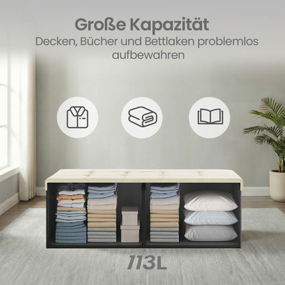 Sitzbank mit Stauraum, Sitztruhe, Bettbank, Aufbewahrungstruhe, für Wohnzimmer, Schlafzimmer, Flur