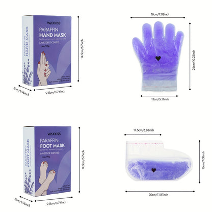 WAXKISS Lavendel Handwachs-Feuchtigkeitspflegeset Handmaske  Fußmaske Geschenkbox Glättet  nimmt Feuchtigkeit schnell auf Weiche Haut schaffen Ein zartes Erlebnis für Hände  Füße Präzise Pflege für Hände  Füße Geeignet für Hand-  Fußpflege
