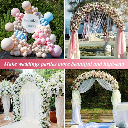 Metallischer Gartenbogen, geeignet für Hochzeiten und Events, als Rankgitter für Kletterpflanzen konzipiert. Erhältlich in zwei Größen für verschiedene Kletterpflanzen wie Rosen und Weinreben, perfekt für die Dekoration der Brautparty.